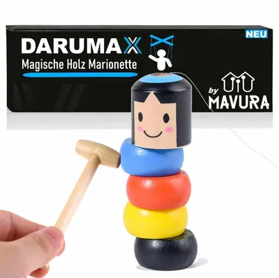 Image de Marionnette magique en bois DARUMAX Jouet en bois incassable Marionnette de magie