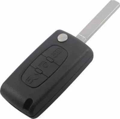 Produktbild von Autoschlüssel-Gehäuse mit Rohling 3 Tasten Peugeot 107 207 207CC 306 308 (PG06)