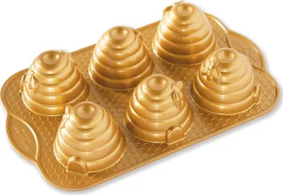 Obrázek produktu pro NW Mini bábovky Včelí úly plát se 6 formičkami 3 cup zlatá