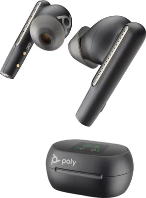Zdjęcie produktu dla HP Poly Słuchawki douszne Poly Voyager Free 60+ UC M w kolorze głębokiej czerni + adapter USB-A BT700 + etui z ładowarką i ekranem dotykowym, Bezprzewodowy, Połączenia/muzyka, Zestaw słuchawkowy, Czarny