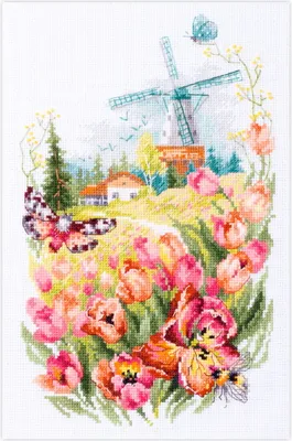 Imagen del producto de Magic Needle Zweigart Edition Juego de punto de cruz "Tulipanes de Holanda", 18x29cm