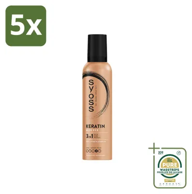 Produktbild von 5 x  Syoss Keratin Haarmousse - 250 ml - Vorratspackung - 5 Stücke