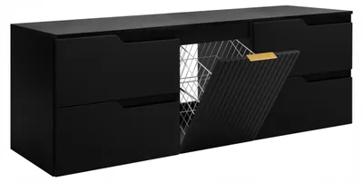 Obrázok produktu pre Rodan Skrinka pod umývadlo 160cm - s doskou a košom na bielizeň - Čierna matná - MODERN