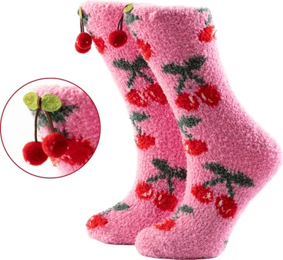 Produktbild von Textino Haussocken Funny Cherry Einheitsgröße Rosa