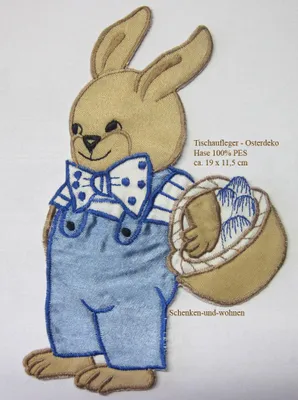 Produktbild von Tischaufleger-Tischdekoration-Ostern Motiv Hase, Blau ca. 19 x 11,5 cm (H/B)