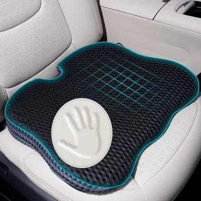 Produktbild von Autositzkissen als Sitzkeilkissen für den Fahrersitz, ergonomische Autositzauflage aus Memory-Schaum, orthopädisches Keilkissen für den Autositz, Schwarz