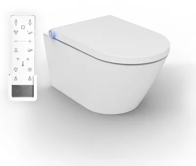 Produktbild von BERNSTEIN DUSCH-WC PRO+ 1102 in Weiß - Spülrandloses Dusch-WC rund - Komplettanlage