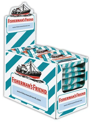 Zdjęcie produktu dla S Fisherman's Friend Spearmint | Pudełko 24 saszetek | Smak mentolu i mięty pieprzowej | Bez cukru dla świeżego oddechu | Wegańskie, 25 G (24 opakowania) / Pojedyncze