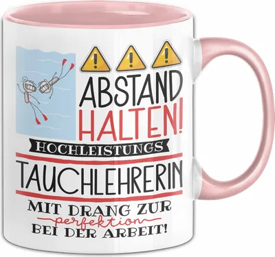 Produktbild von Tauchlehrerin Tasse Geschenk Lustig Abstand Halten Hochleistungs-Tauchlehrerin Mit Drang Zur Perfektion Bei Der Arbeit (Rosa)