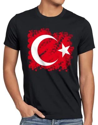 Produktbild von BaumwolleCloud Türkei Herren T-Shirt Turkey Türkiye Flagge Mondstern