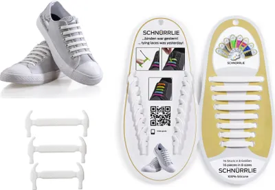 Produktbild von SCHNÜRRLIE elastische Silikon Schnürsenkel - Schuhband ohne Schuhe Binden für Kinder und Erwachsene - Weiß