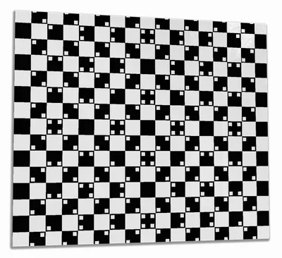 Produktbild von Wallario Herdabdeckplatte aus Glas, Größe 60 x 52 cm 1-teilig, Motiv Optische Täuschung - Illusion - schwarz weiß