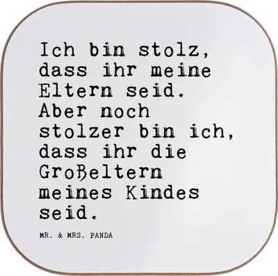 Produktbild von Mr. & Mrs. Panda Tischuntersetzer Ich bin stolz, dass... - Weiß - Geschenk, Enkel Geburt, Coaster, Untersetzer für Gläser, Tassen, Enkelin, schöner Spruch, Oma Opa, stolz