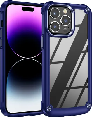 Produktbild von Hülle für iPhone 15 Pro Hybrid Transparente PC Robust TPU Bumper Stoßfest Schutzhülle Blau