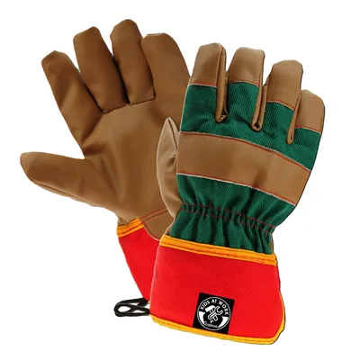 A pair of children's work gloves.