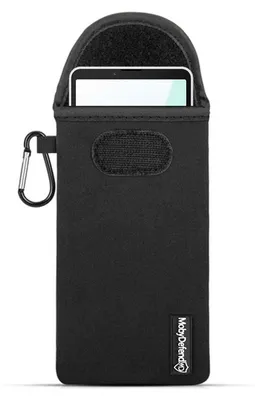 Produktbild von MobyDefend Hülle für Sony Xperia 10 VI - Neopren Handytasche mit Karabiner für die Gürtelschlaufe - Schwarz