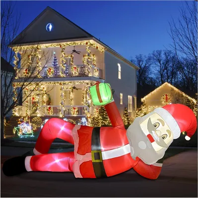 Aufblasbarer Weihnachtsmann, liegend, 3,6 m, LED, für Außen