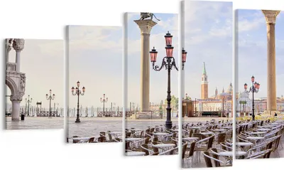 Produktbild von Bild auf Leinwand - Leinwandbild - Architektur Stadt Venedig - 100x60cm - Wand Bild - Wanddeko - Leinwanddruck - Bilder - Kunstdruck - Wanddekoration - Leinwand bilder - Wandkunst - EG100x60-2553