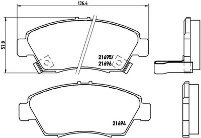 Produktbild von Brembo Bremsbelagsatz, Scheibenbremse Vorderachse P 28 023