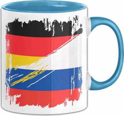 Produktbild von Russland Deutschland Flagge Halb Deutscher Halb Russe Fußball Germany 2024 Europa Russia (Blau)