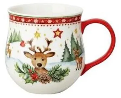 Productafbeelding van Kerstbeker - Hertenmotief - Beker met handvat