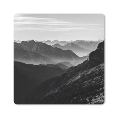 Produktbild von MuchoWow® Mauspad Mousepad Berge - Natur - Nebel 20x20 cm - Mousepads - Maus Mat - Pad - Mausunterlage - Desk Mat - Bureauartikeln