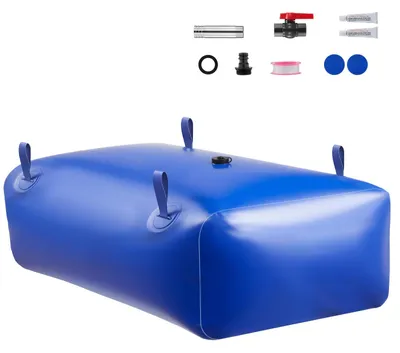 Zdjęcie produktu dla Pojemnik na wodę SucceBuy o pojemności 540 l, wytrzymały worek na wodę z PVC 1000D, wszechstronny – idealny na kemping, do nawadniania ogrodu, w kamperach oraz w sytuacjach awaryjnych, kolor niebieski