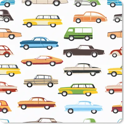 Produktbild von MuchoWow® Mauspad Mousepad Muster - Auto - Retro - Jungen - Kinder - Kind 30x30 cm - Mousepads - Maus Mat - Pad - Mausunterlage - Gaming