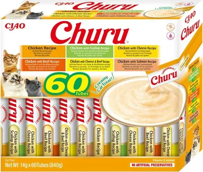 Produktbild von INABA Churu Puree Katzensnack Multipack Lachs - 60 Stück