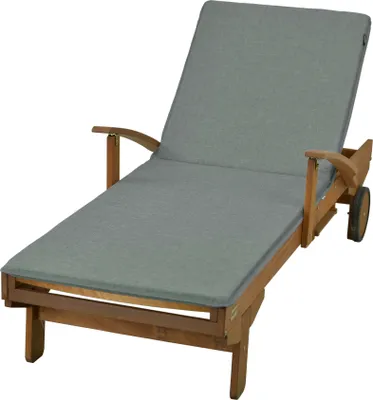 Produktbild von AMPO Gartenliegenauflage, Polyester-PUR-Schaum, hellgrau, 197x60x3 cm, UV-beständig, 210 g/m2, mit Befestigungsgurten und Gummibändern, Universalgröße für Garten- & Poolliegen