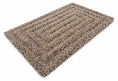 Produktbild von Badematte 50x80 cm Braun Mocca Labyrinth Badteppich 100% Baumwolle 12 mm Dick Saugfähig Weich