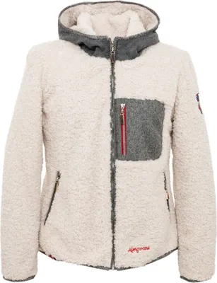 Produktbild von Almgwand LAERLKOGEL Jacke aus Teddyplüsch und Loden, winddicht und mit Kapuze