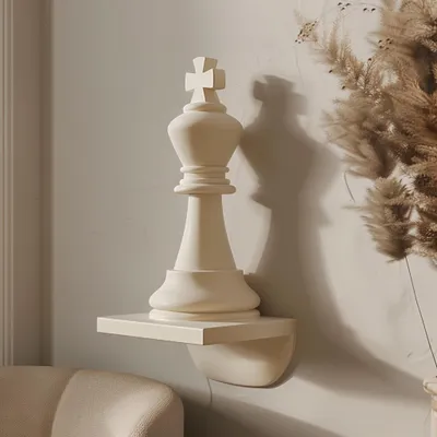 3D-gedruckte König-Schachfigur als Wanddekoration – Decords, Produktansicht 1