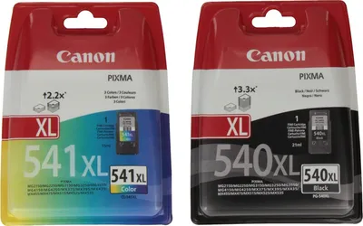 Produktbild von Tinte Canon PG-540XL + CL-541XL Value Pack, 21ml schwarz +15ml Farbe, inkl. Fotopapier
