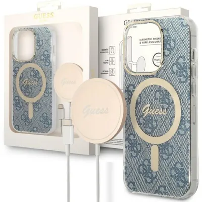 Produktbild von GUESS Schutzhülle für Apple iPhone 14 Pro Hard Case 4G Print MagSafe Cover Etui