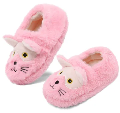 Produktbild von LACOFIA Kleinkind Mädchen Hausschuhe Kinder Winter Plüsch Pantoffeln Weiche Kusc