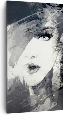 Produktbild von Bild auf Leinwand - Leinwandbild - Frau Gesicht - 45x80cm - Wand Bild - Wanddeko - Wandbilder - Leinwanddruck - Bilder - Kunstdruck - Wanddekoration - Leinwand bilder - Wandkunst - PA45x80-3757