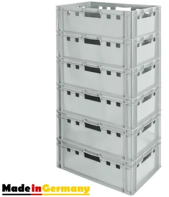 Produktbild von Fleischkiste E2 Fleischkiste Grau Fleischerkiste Fleischkisten Kiste Fleischkiste Eurobox Lebensmittelecht 60 x 40 Metzgerkiste Auswahl Kingpower, Anzahl:6