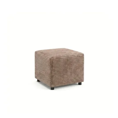 Produktbild von Pouf Sitzhocker 50x50 cm, Polsterhocker, Fußhocker Für Sessel, Sitzpouf, quadratischer Hocker für Wohnzimmer und Schlafzimmer, Cord, Hellbraun