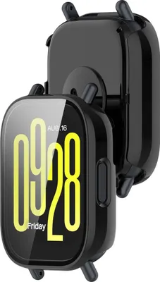 Produktbild von Bizon Case+Glass Uhrengehäuse für Xiaomi Redmi Watch 5 Active, Schwarz