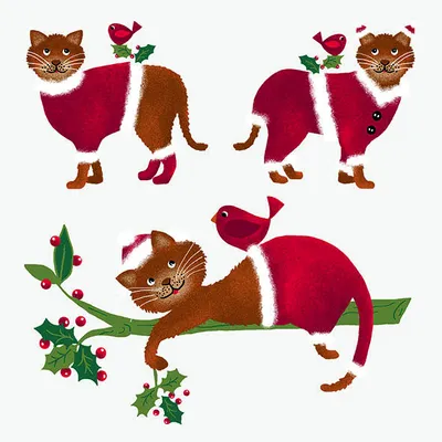 Produktbild von Napkin 33 Dressed Cats WhiteMix
