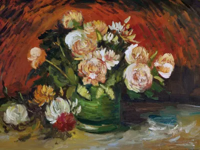 Produktbild von Vincent Van Gogh Kunstdruck Bild - Schale Mit Pfingstrosen Und Rosen, 1886 (60 x 80 cm)