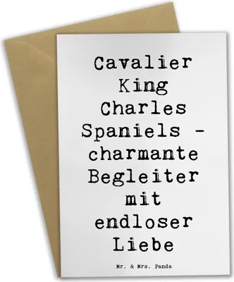 Produktbild von Mr. & Mrs. Panda neujahrskarte Spruch Cavalier King Charles Spaniel Begleiter - Weiß - Geschenk, Hunderasse, Hunderassen, Eigenschaften, osterkarte, kompakt, liebevoll