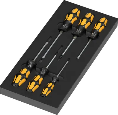Produktbild von Wera 97112 Schaumstoffeinlage Kraftform Schraubmeißel Serie 900 Set 1 mit Werkzeug 7-tlg.