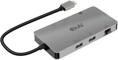 Produktbild von Club3D Usb-C 8In1-Hub >2Xhdmi/2Xusb/Usb-C/Lan 4K60Hz Pd100W