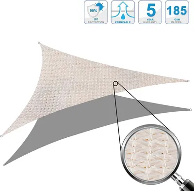Produktbild von Sonnensegel Rechteck 3.6x3.6x3.6m, Sonnenschutz wetterbeständig HDPE