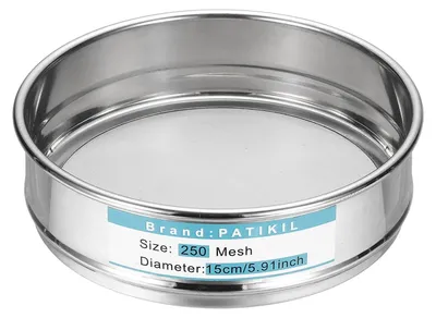 Zdjęcie produktu dla Elzusha - Sitko laboratoryjne ze stali nierdzewnej o średnicy 15 cm, przeznaczone do przesiewania różnych materiałów
