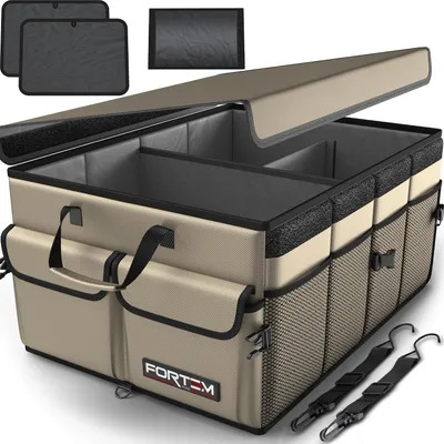 Immagine prodotto di Organizzatore per il bagagliaio dell'auto, pieghevole, capacità di 65 litri, con scomparti multipli e base antiscivolo