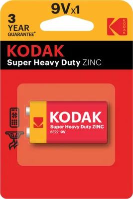 Zdjęcie produktu dla Bateria 9v (6f22) Cynkowo-Węglowa Kodak 1 Szt. Płaska