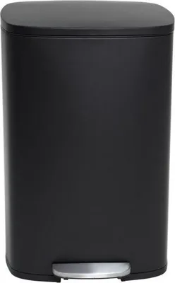 Produktbild von Treteimer, 50L, Edelstahl Gebürstet Schwarz Matt, Rechteckig, 43x37xH66cm